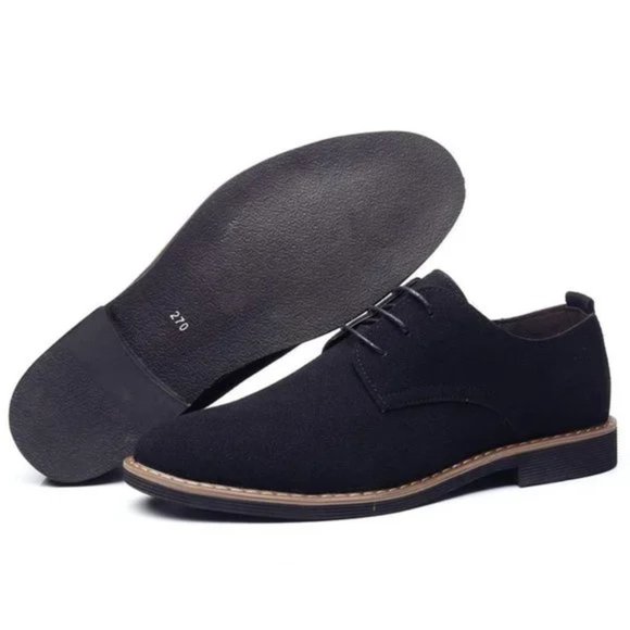 NEW ?MEN\'S Suede Dress Shoes Casual Black Oxfords main image 6
